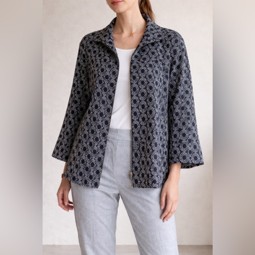 Lafayette 148 New York Jacquard Black White Blazer Size 6